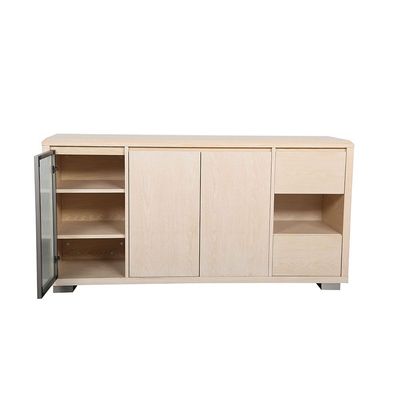 Hebrin 4-Door 2-Drawer Sideboard with LED - Ivory - With 2-Year Warranty