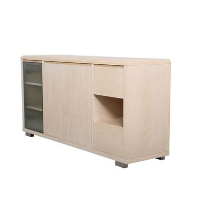 Hebrin 4-Door 2-Drawer Sideboard with LED - Ivory - With 2-Year Warranty