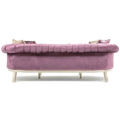 Venus 3 Seater Fabric Sofa - Purple / Golden