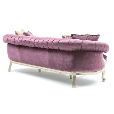 Venus 3 Seater Fabric Sofa - Purple / Golden