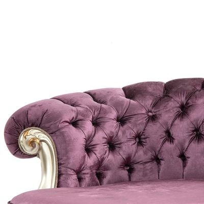 Venus 3 Seater Fabric Sofa - Purple / Golden