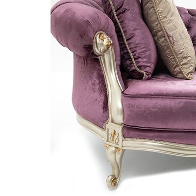 Venus 3 Seater Fabric Sofa - Purple / Golden