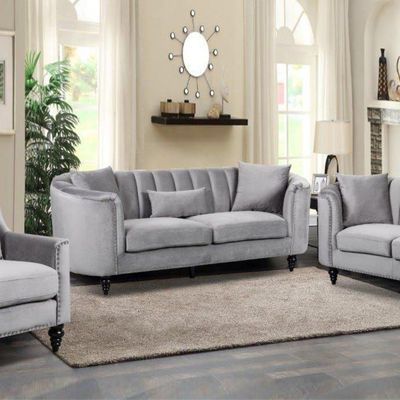 Calixto Fabric Sofa Set - Grey