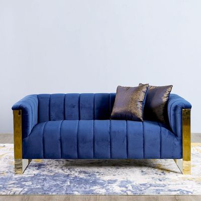 Rosanna 2 Seater Fabric Sofa - Navy Blue