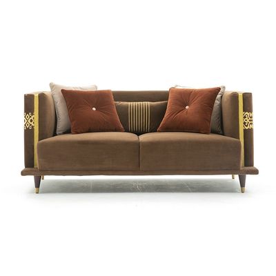 Alena 2 Seater Fabric Sofa - Brown