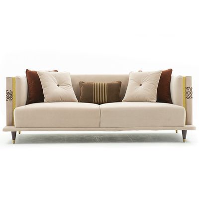 Alena 3 Seater Fabric Sofa - Beige