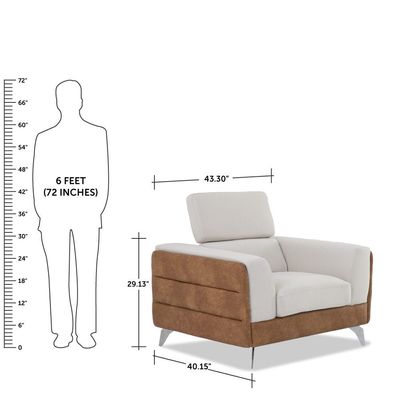 Kaori Single Seater Sofa - Caramel & Cream