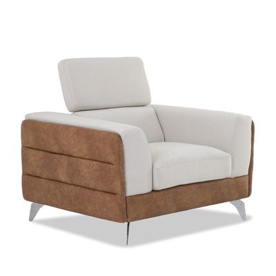 Kaori Single Seater Sofa - Caramel & Cream