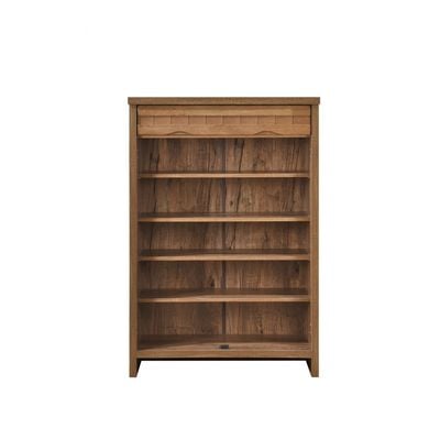 V2 Leandros 2 Door 1 Drawer Shoe Rack - Walnut - 18 Pairs