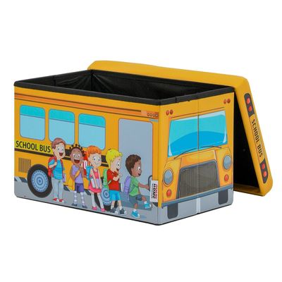 School Bus 48X32X31.5 Folding Storage Ottoman - Yellow