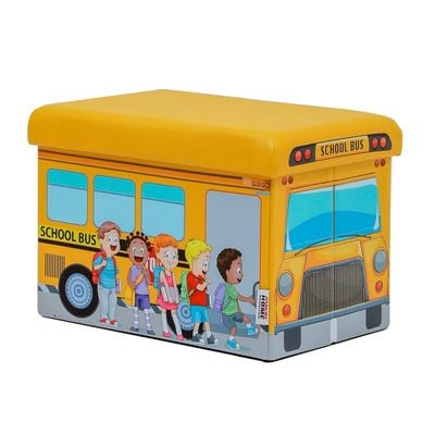 School Bus 48X32X31.5 Folding Storage Ottoman - Yellow