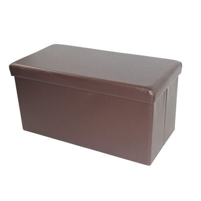 PVC 76X38X38 Folding Storage Ottoman - Brown