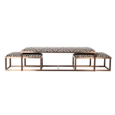 Napoleon Bench Set of 3 - Beige / Black Pattern