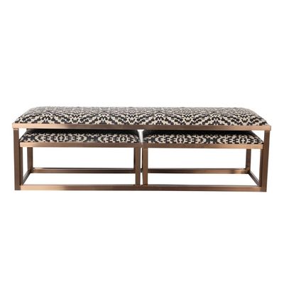 Napoleon Bench Set of 3 - Beige / Black Pattern