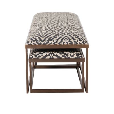 Napoleon Bench Set of 3 - Beige / Black Pattern