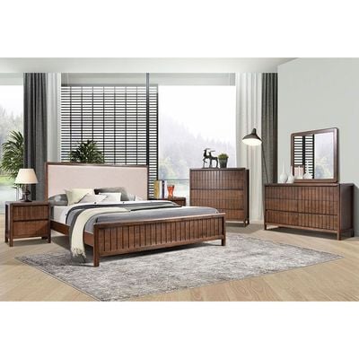 Tahiti 6-Drawer Dresser with Mirror - Dark Walnut - With 2-Year Warranty