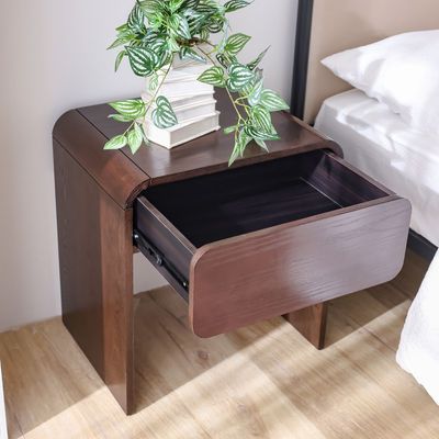 Cassie 1-Drawer Night Stand - Dark Brown - With 2-Year Warranty