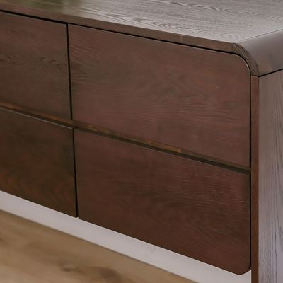 Cassie 6-Drawer Wide Dressing Cabinet - Dark Brown - With 2-Year Warranty