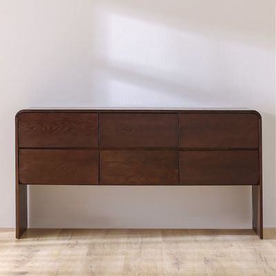 Cassie 6-Drawer Wide Dressing Cabinet - Dark Brown - With 2-Year Warranty
