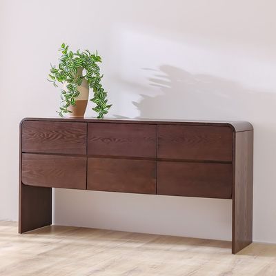 Cassie 6-Drawer Wide Dressing Cabinet - Dark Brown - With 2-Year Warranty