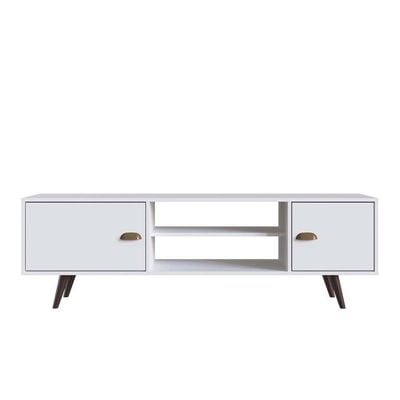 Lombre 2-Door TV Unit for TVs up to 50 Inches with Storage - White - With 2-Year Warranty