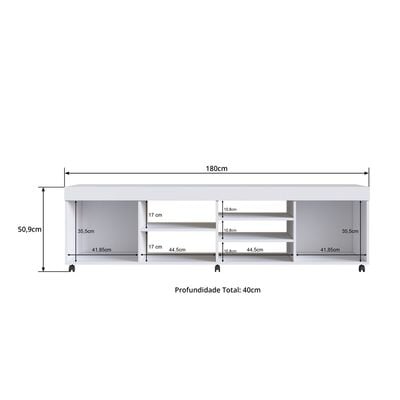 Swellow TV Rack for TVs up to 50 Inches with Storage - White - With 2-Year Warranty