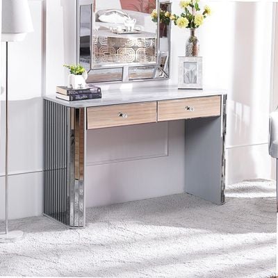 Danaya Console Table - Champagne / Grey