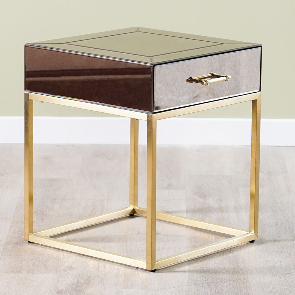 Gold and online mirrored side table