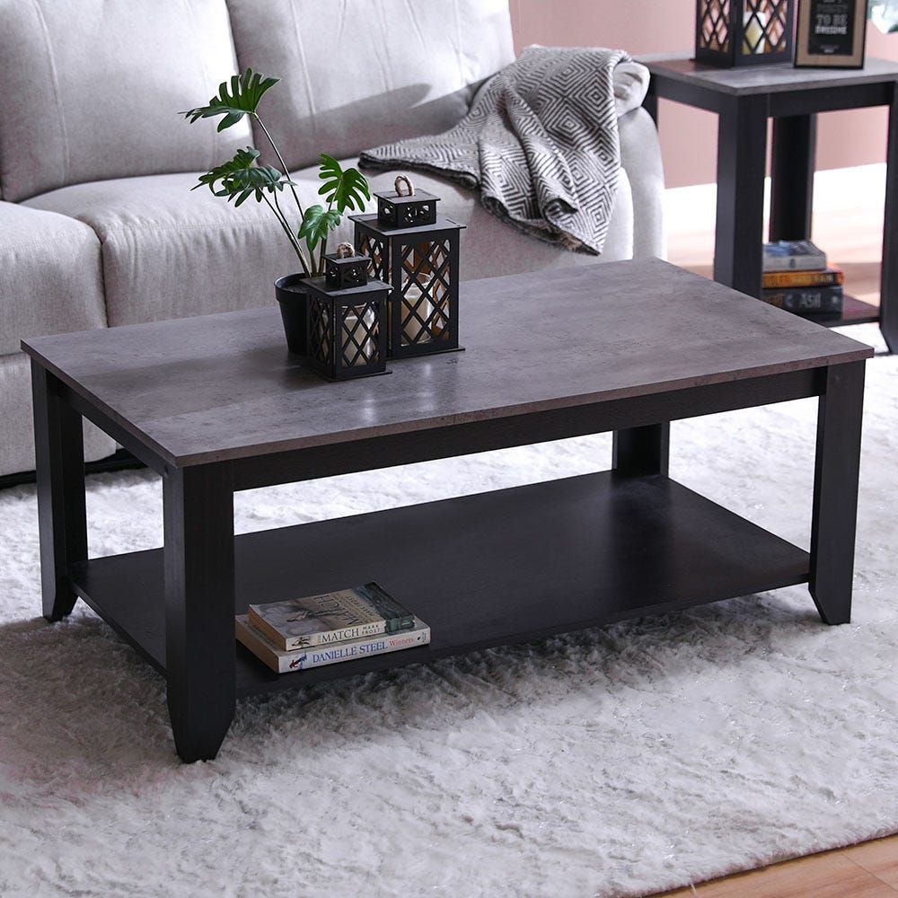 Dark grey coffee table shop set