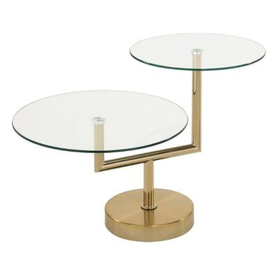 Kadita End Table - Satin Brass / Clear Glass