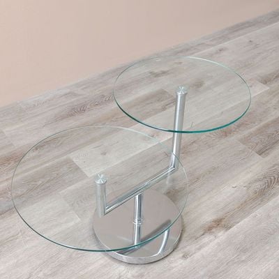 Kadita End Table - Chrome Plated / Clear Glass