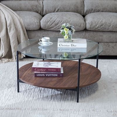 Galahad Coffee and End Table Set - Walnut / Black