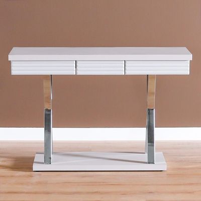Seychelles Console Table - Power White / Silver