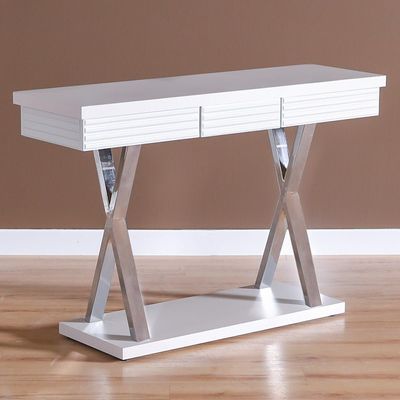 Seychelles Console Table - Power White / Silver