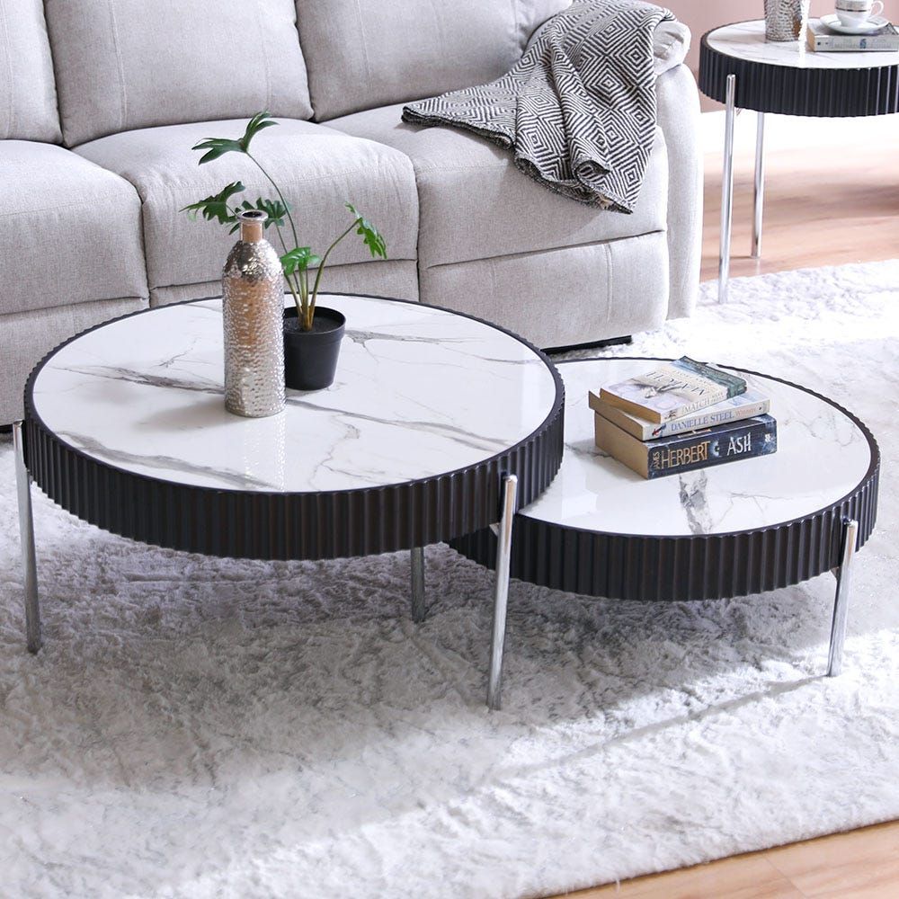 Coffee table outlet set grey