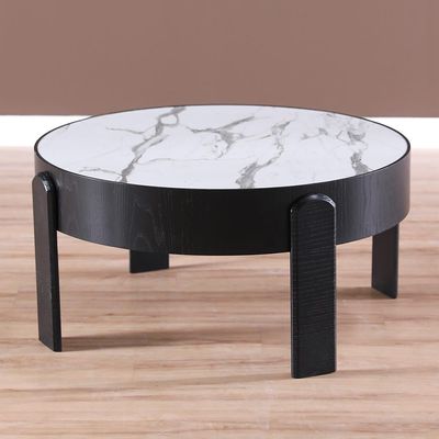 Nevada Coffee Table - White Marble / Black