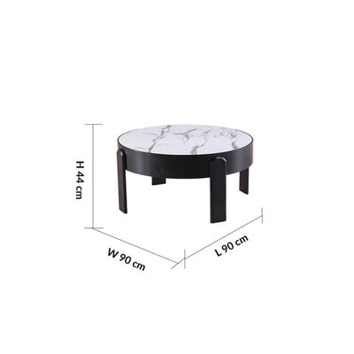 Nevada Coffee Table - White Marble / Black