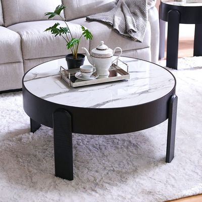 Nevada Coffee Table - White Marble / Black