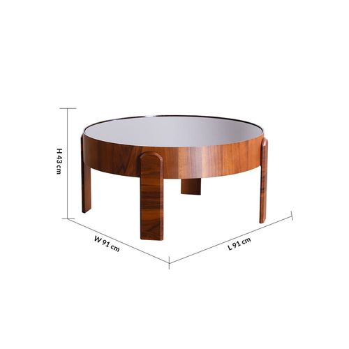 Nevada Coffee Table - Clear Glass / Walnut
