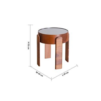 Nevada End Table - Clear Glass / Walnut