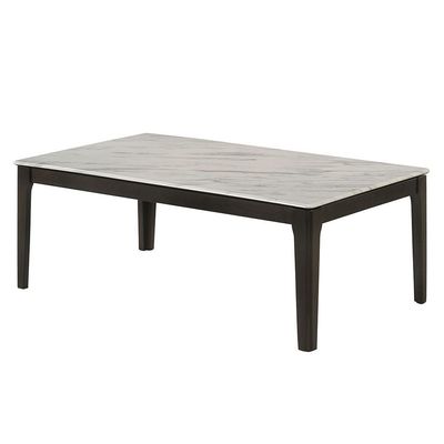 Kazen Coffee Table - Dark Cappucino / White Marble