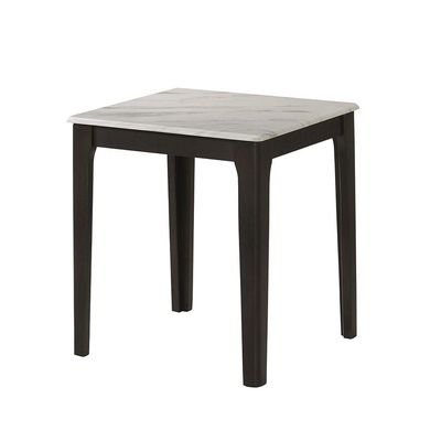 Kazen End Table - Dark Cappucino / White Marble