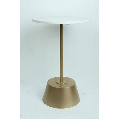 Paddy End Table - Smoke White / Brass