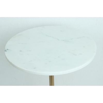 Paddy End Table - Smoke White / Brass