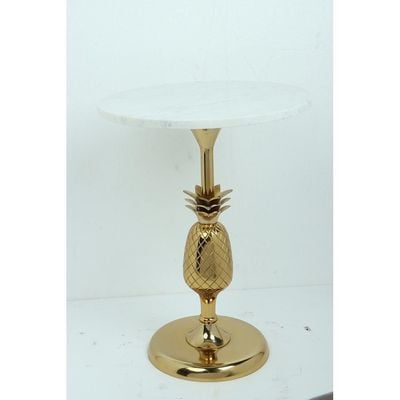 Fabian End Table - White / Golden