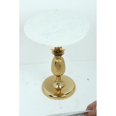 Fabian End Table - White / Golden