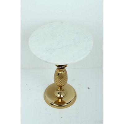 Fabian End Table - White / Golden