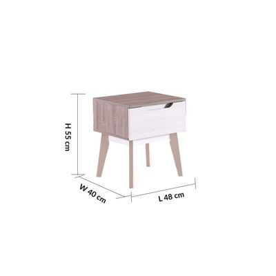 Hazel End Table - White