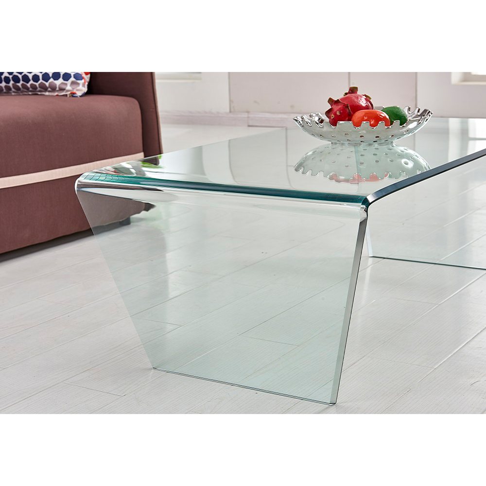 Glass and silver on sale coffee table