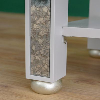 Classadora End Table - Beige / Champagne Gold